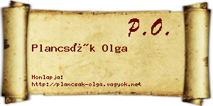 Plancsák Olga névjegykártya